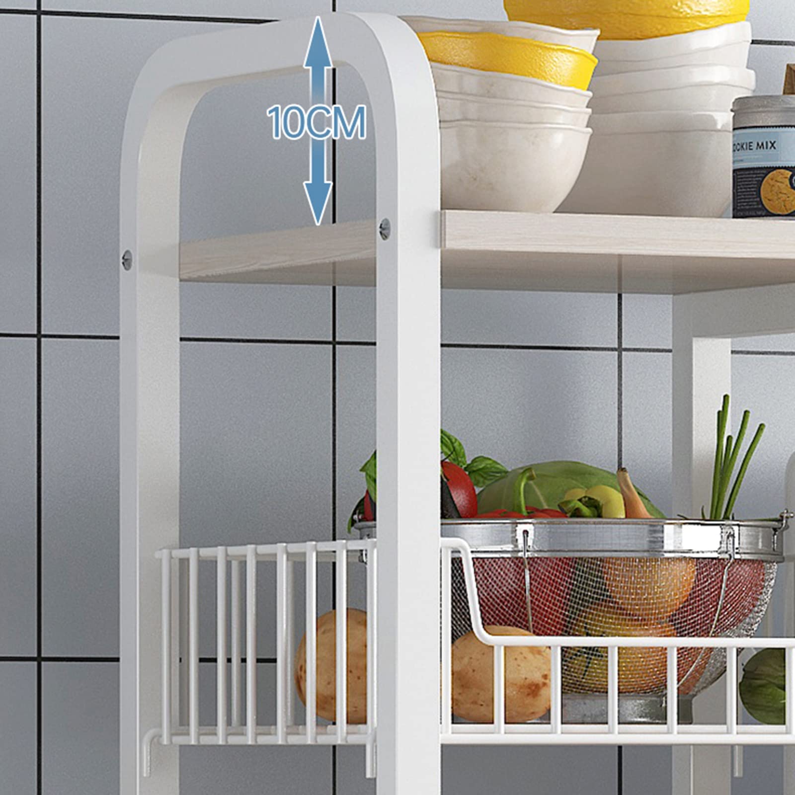 Keuken Magnetron Cart, Met Bodem Opbergmand