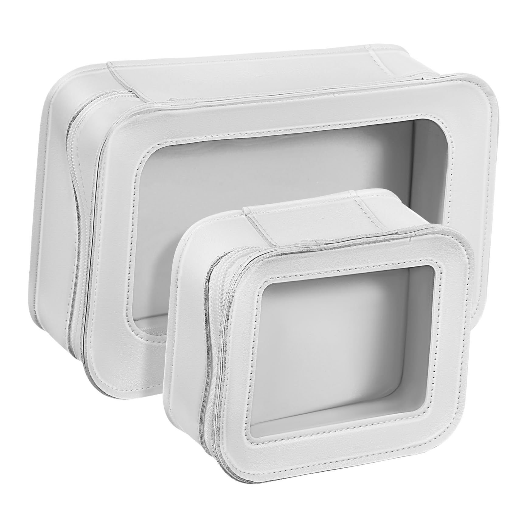 SHERCHPRY Borsa da Toilette Trasparente con Cerniera Sacchetto per Cosmetici Portatile in Pvc Grande Capacità per Donna Viaggio e Uso Quotidiano