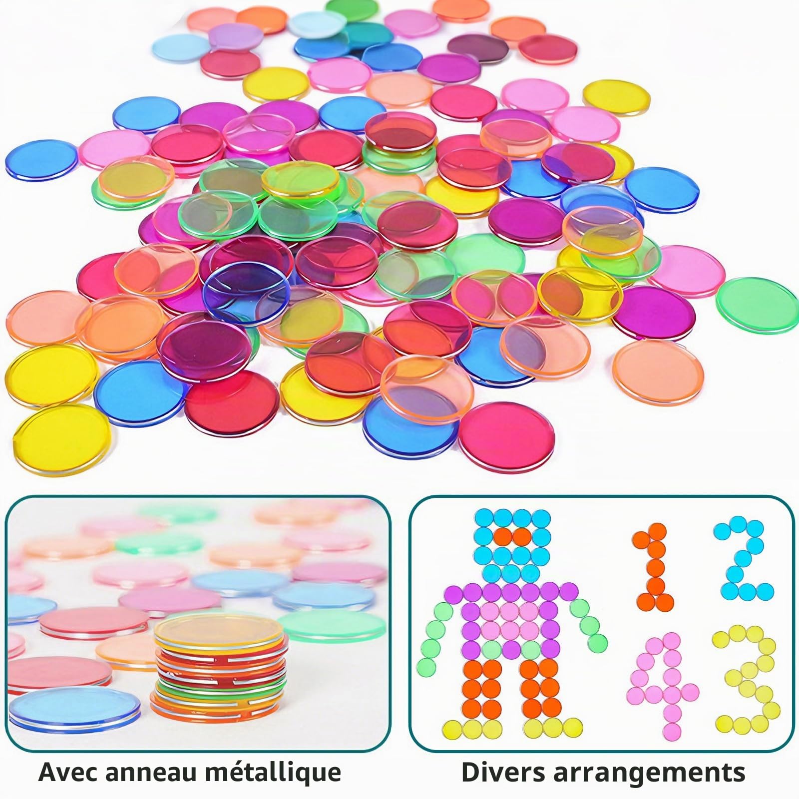 Kit de Bingo Magnétique, 2 Bâton Magnétique 200 Jetons Loto, Baton Jetons Bingo Jeux coloré, Bingo Jeton Magnetique pour Jeu éducatif Enfants et Accessoire Pratique