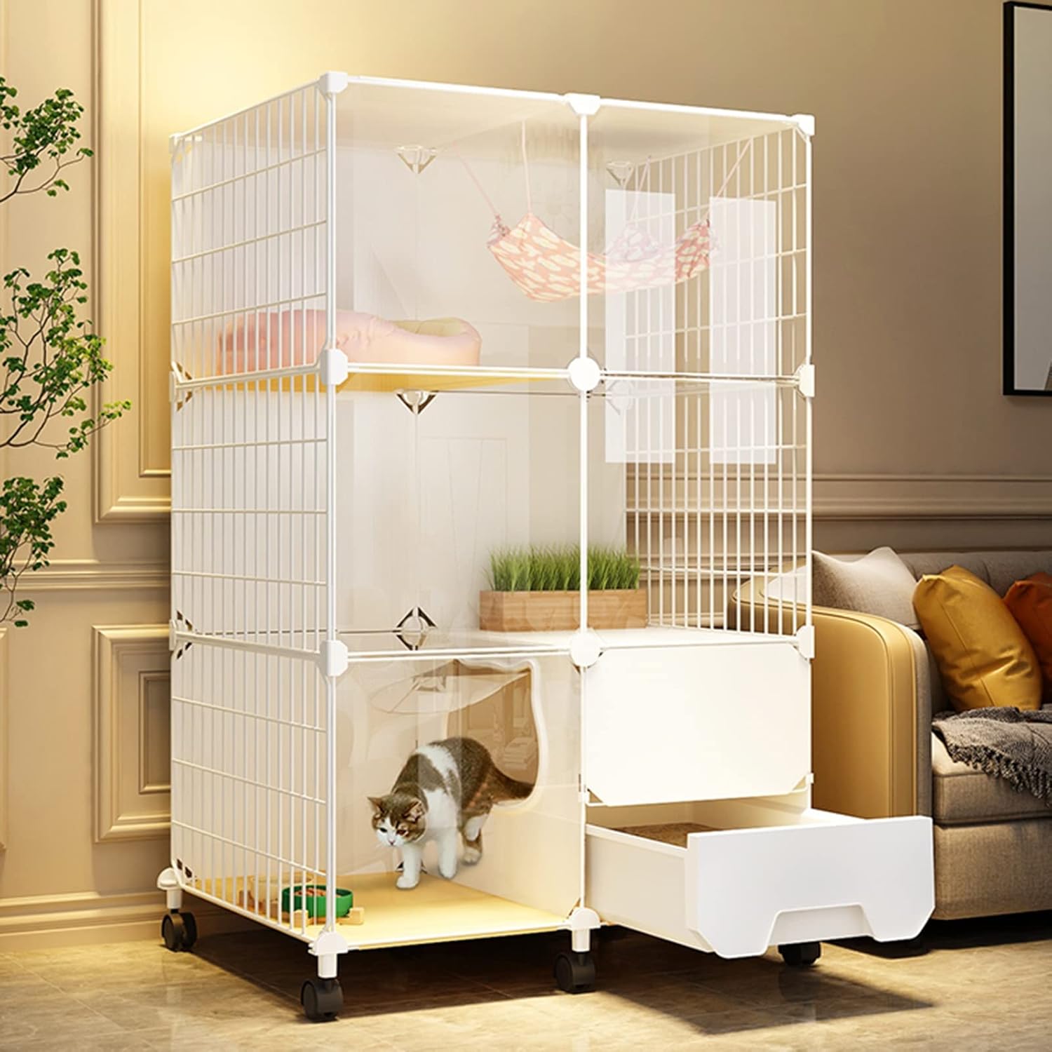 Cat Crate, Cat Cage, Cat Kennels for Indoor Cats, Cat Playpen for