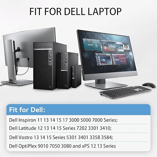 Miniatura 2 de Adaptador de CA de 90 W para Dell OptiPlex Micro 3050 3080 7050 7060 9020 Desktop 11 15 3000 5000 7000 Series Cargador de portátil 3501 3505 5555