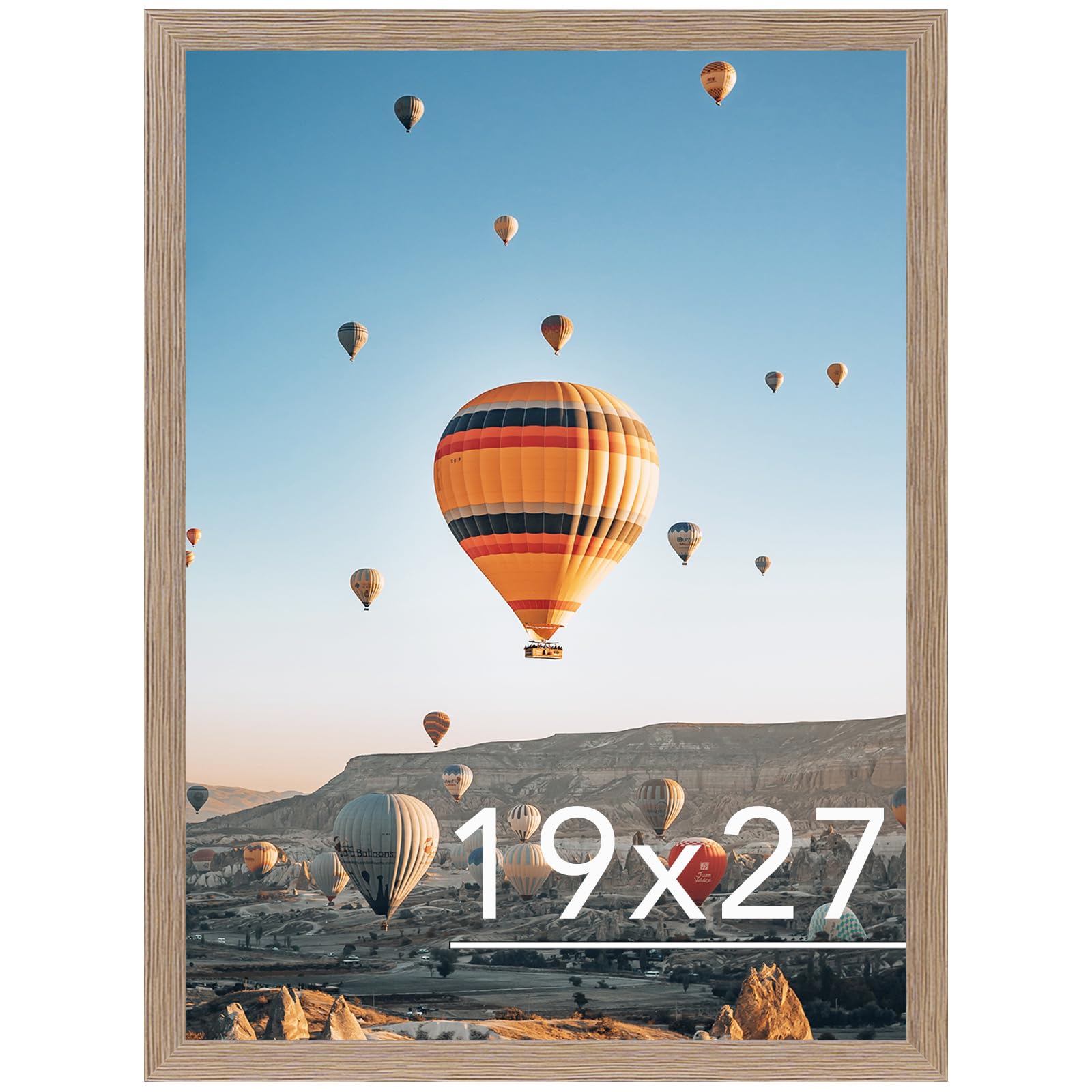 JCJMY 19x27 Picture Frame Rustic Brown for Poster Photo Picture, Horizontal and Vertical Formats for Wall Hanging, 19 x 27 Wall Gallery Poster Photo Frame for 19 by 27 Photos Posters, Rustic Brown