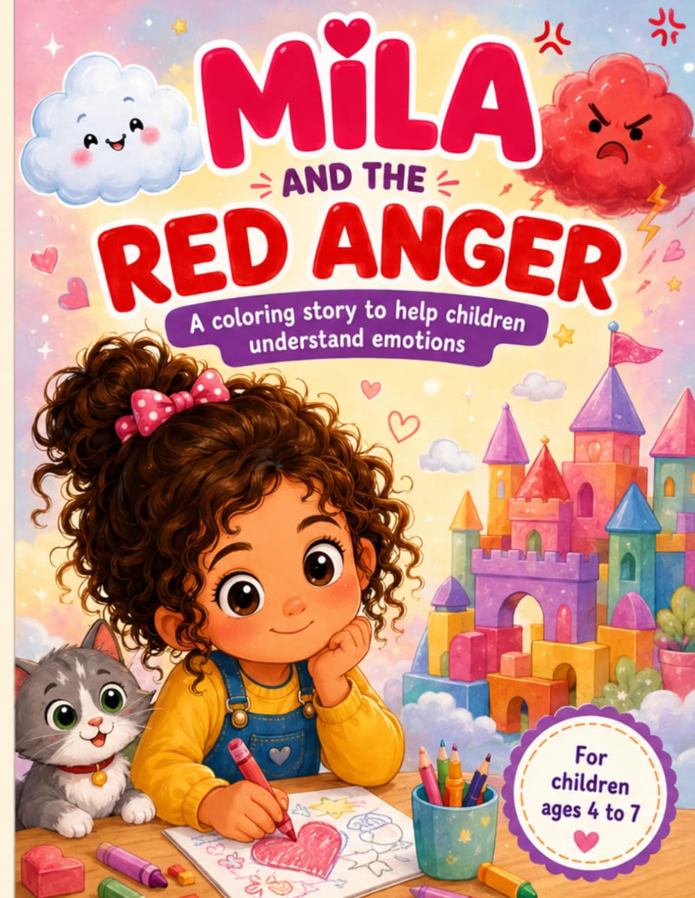 MILA AND THE RED ANGER: A coloring story to help children understand emotions