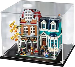 Acrylic Display Case for Lego 10270 Creator Expert Bookshop, Dustproof Waterproof Protection Storage Box for Lego Fans (Transparent)