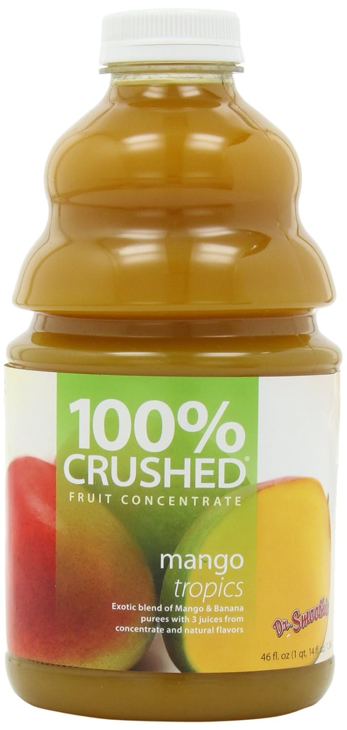 Dr. Smoothie 100% Crushed Fruit Smoothie, Mango Tropics, 46-Ounce Bottles (Pack of 2)