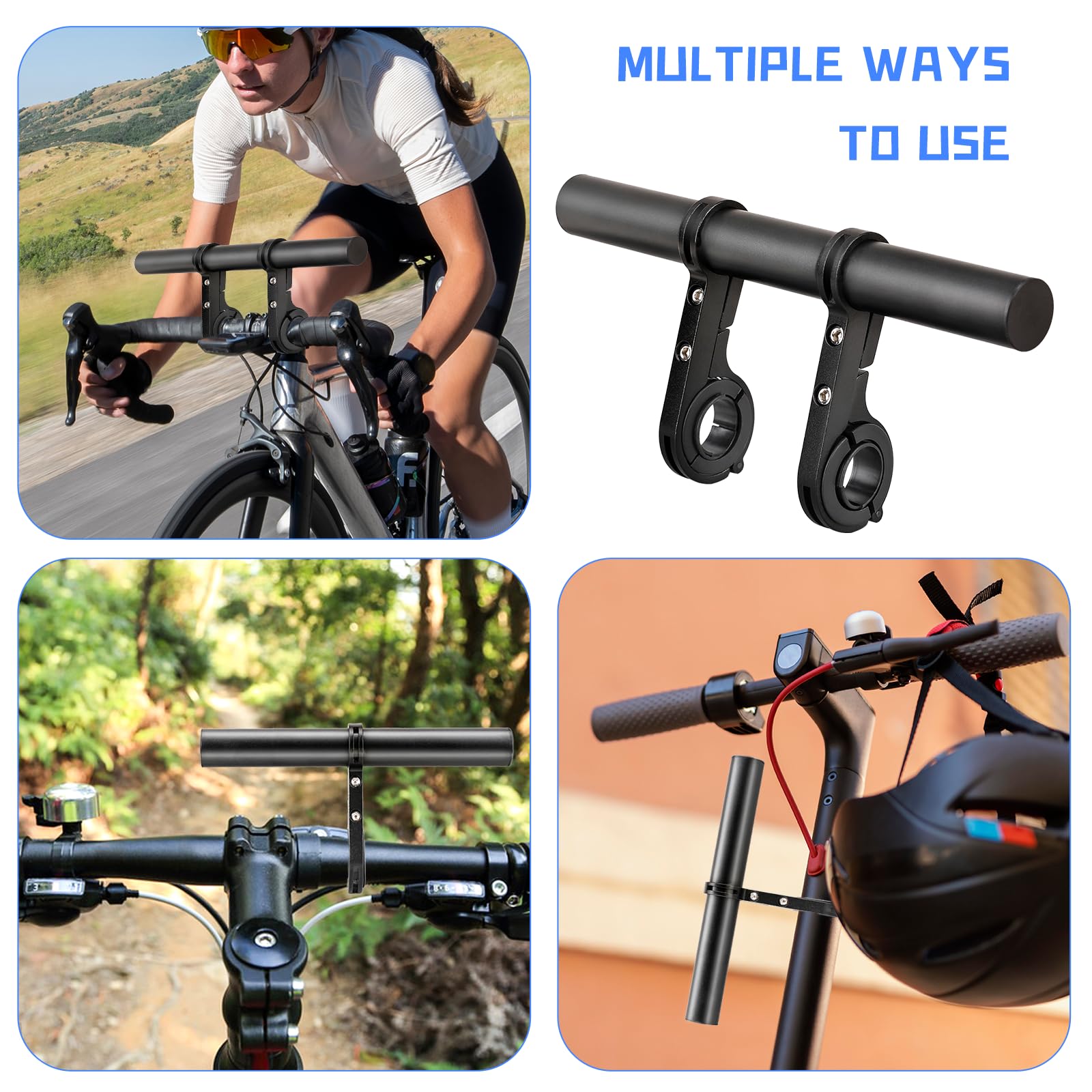 Estensione Manubrio Bici - Prolunga Da 10cm, Nero, Per Tachimetro, GPS, Luci, Clacson - Foto 6