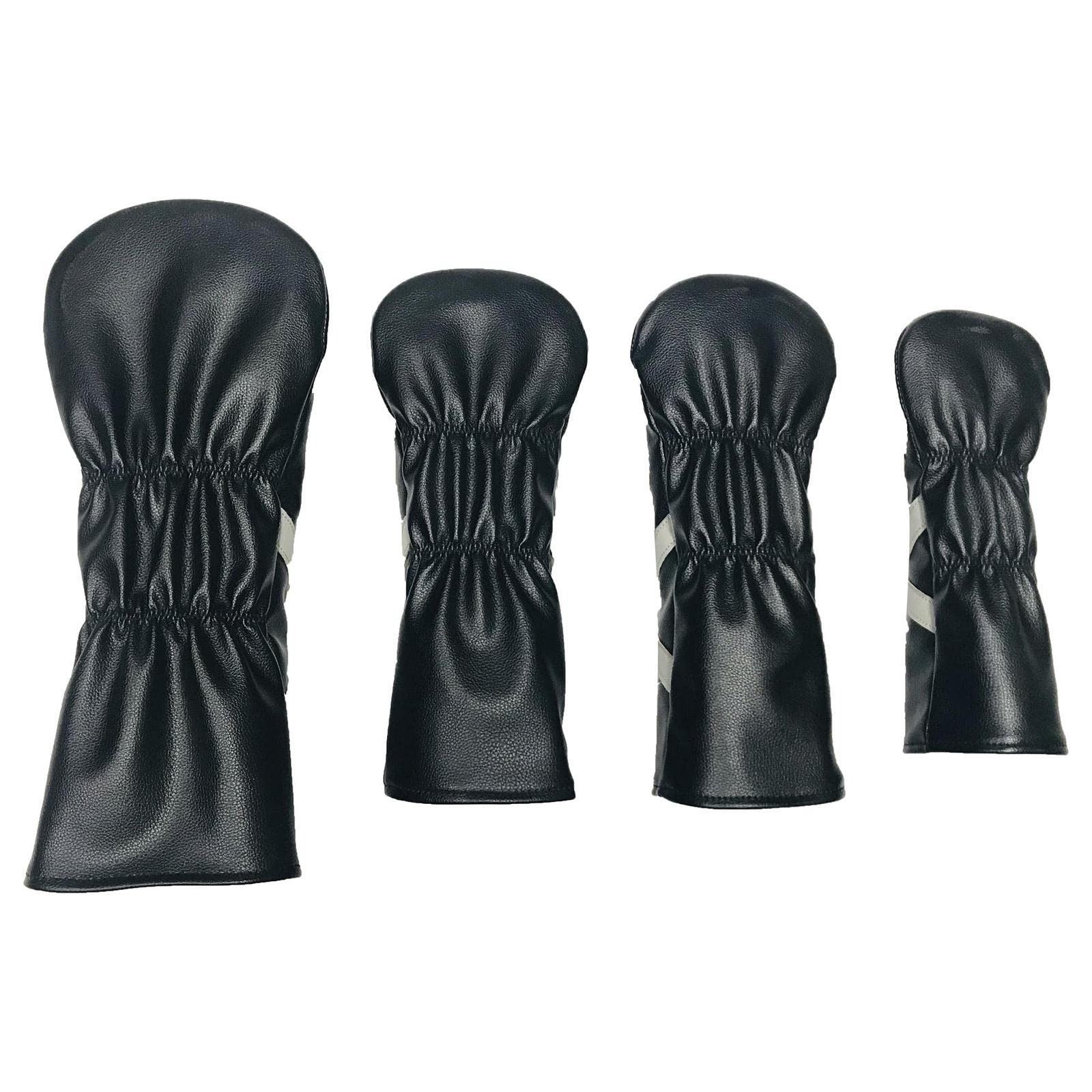 T TOOYFUL 4 PCS Club de Golf Tête en Bois - Couvre-Tête de Pilote, Bois Fairway 1 3 5 UT - Remplacement Manches Protecteur Garde avec Crâne