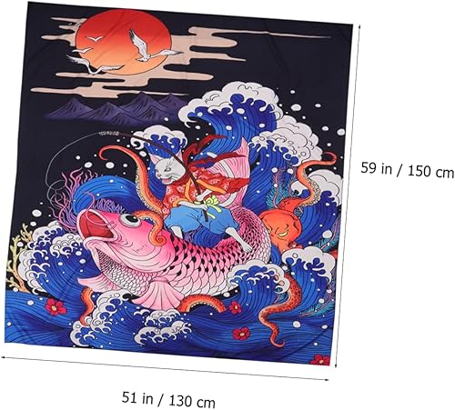 Miniatura 2 de Amosfun 1pc Trippy Tapestry Boho Rug Home Tapestry Carpets for Kids Boho Area Rugs Marine Carpet Wall Tapestry Bohemian Rugs Childrens Rug