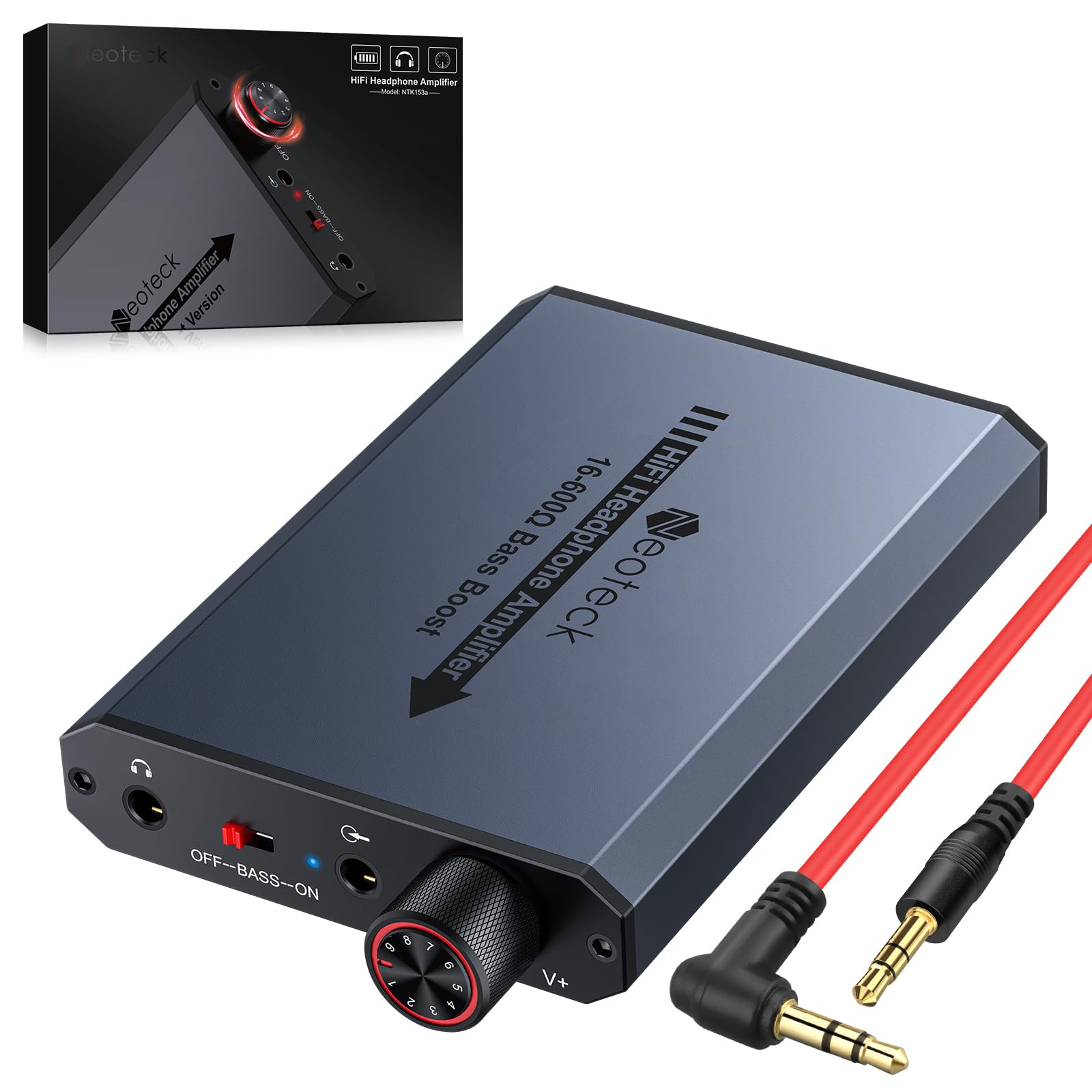 amplificatore auricolare neoteck bass boost matt alluminio