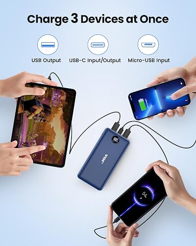 External Battery 27000mAh, 22.5W Power Bank PD20W USB-C Quick Charge Portable Charger for Smartphone - 6
