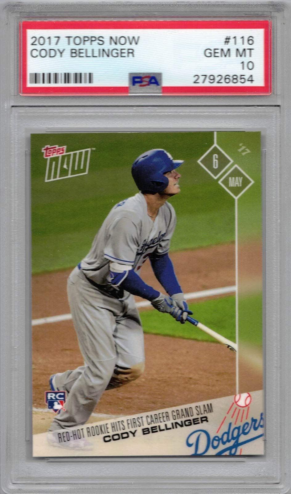 Amazon.com: 2017 Topps Now Baseball #116 Cody Bellinger Rookie Card Graded  PSA 10 Gem Mint - Hits 1st Career Grand Slam : Collectibles & Fine Art