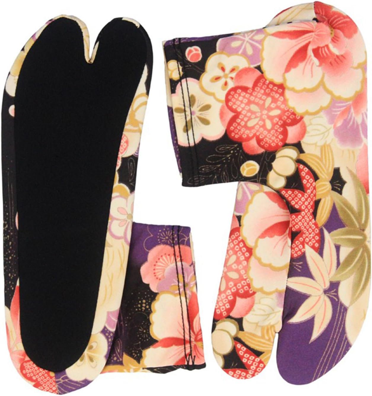 TRAZITA - Shochikubai Purple Flower Tabi Socks