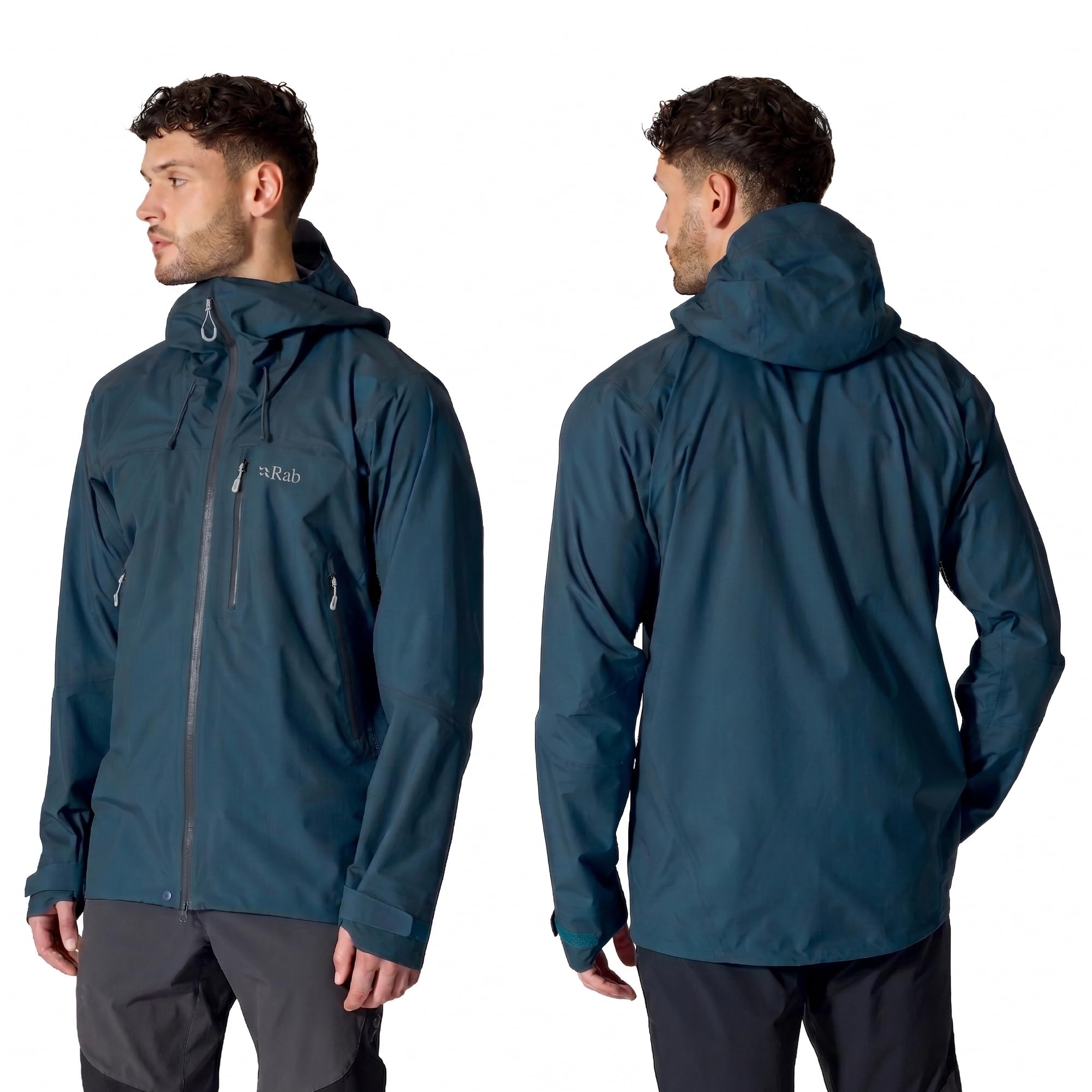 Rab Chaqueta Firewall Mountain para hombre, ligera, impermeable, con capucha, para escalada y senderismo