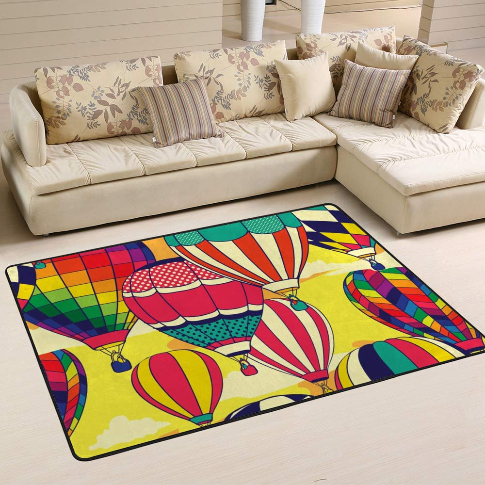 Tapis de salon pop montgolfières pour dynamiser votre pièce de vie