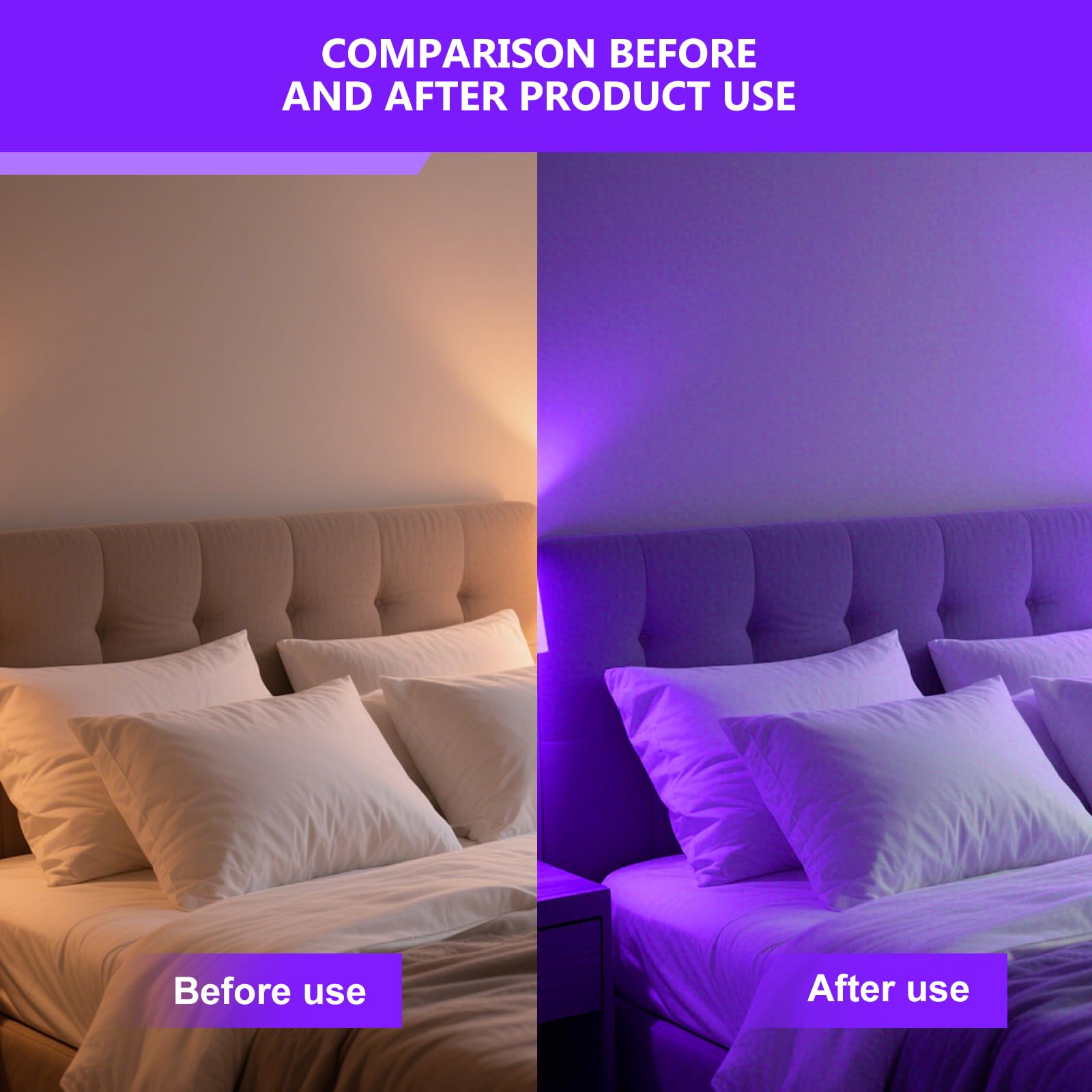 PORFOYO 2 piezas LED luz negra, barras de luz negra portátil UV tubo luz lámpara púrpura LED UV tubo para noche, pintura flúo, cartel fluorescente, Halloween, Navidad