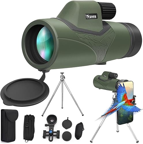 Miniatura 1 de Nxosu Telescopio monocular de alta potencia monoscopio HD de 12 x 50 pulgadas prisma BAK4 de alta definición para adultos observación de aves