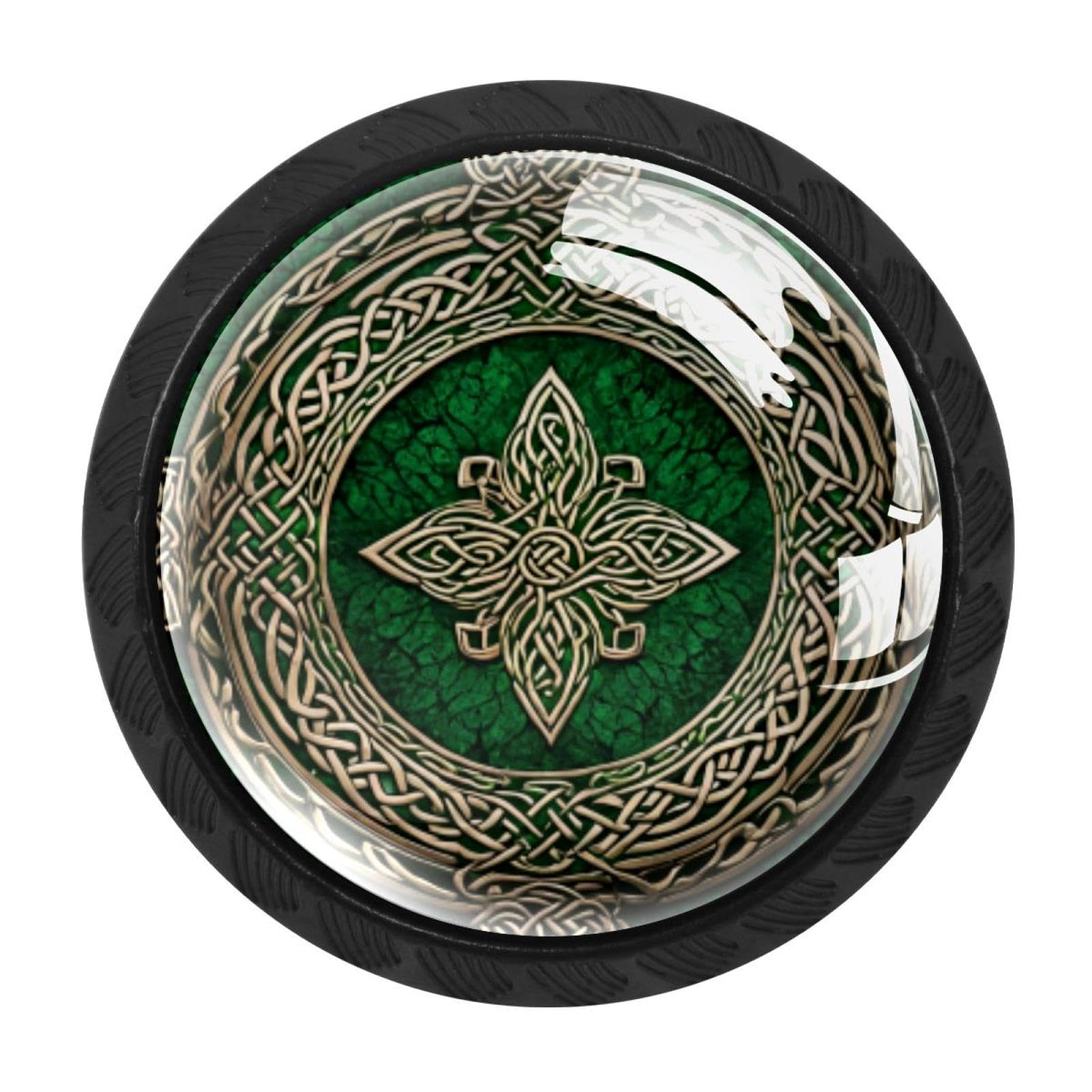 CHENZZZZ 4 Pack Celtic National Art Ornament (2) Drawer Knob Cabinet Hardware