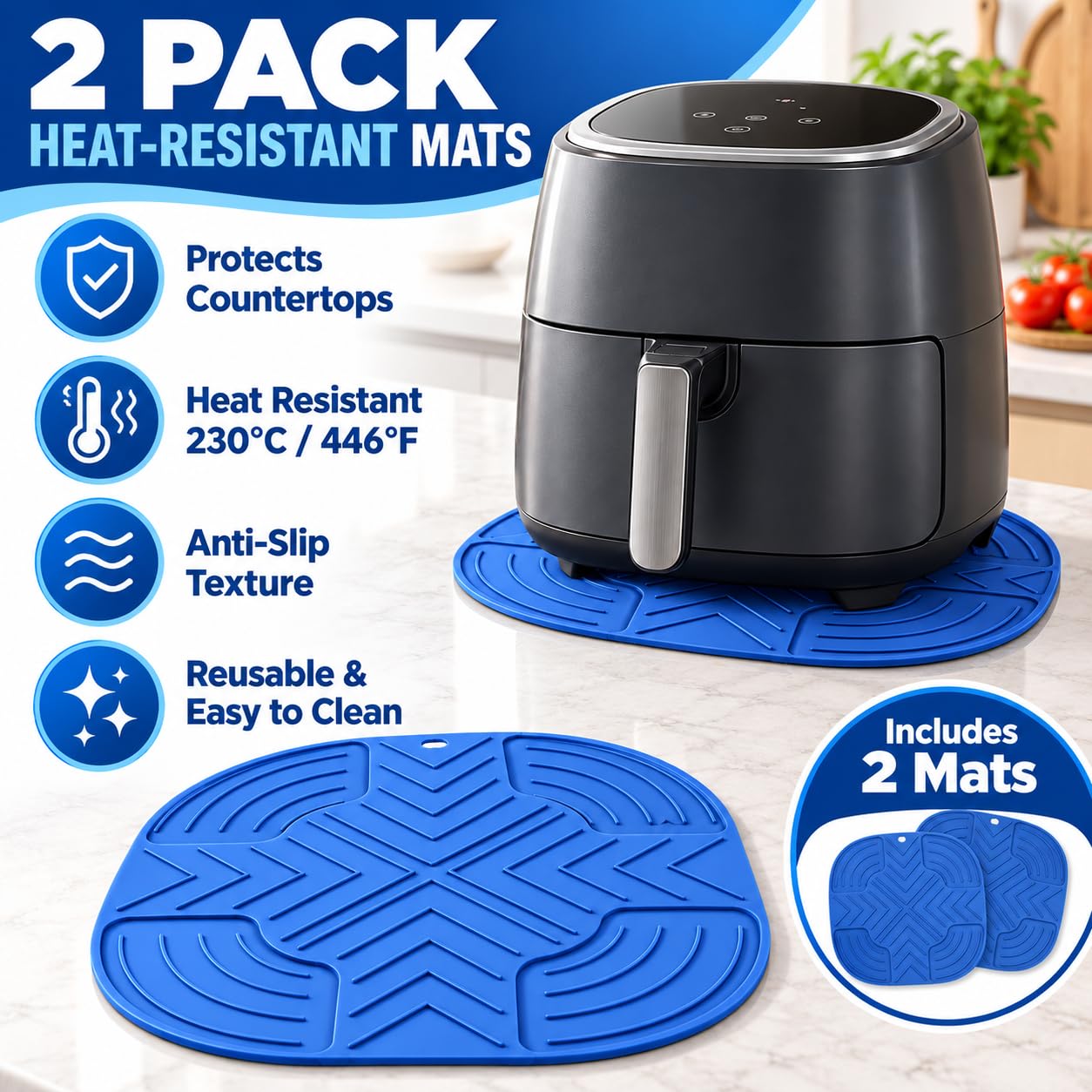 Lot 2 Tapis Thermiques Air Fryer pour Russell Hobbs 26500-56