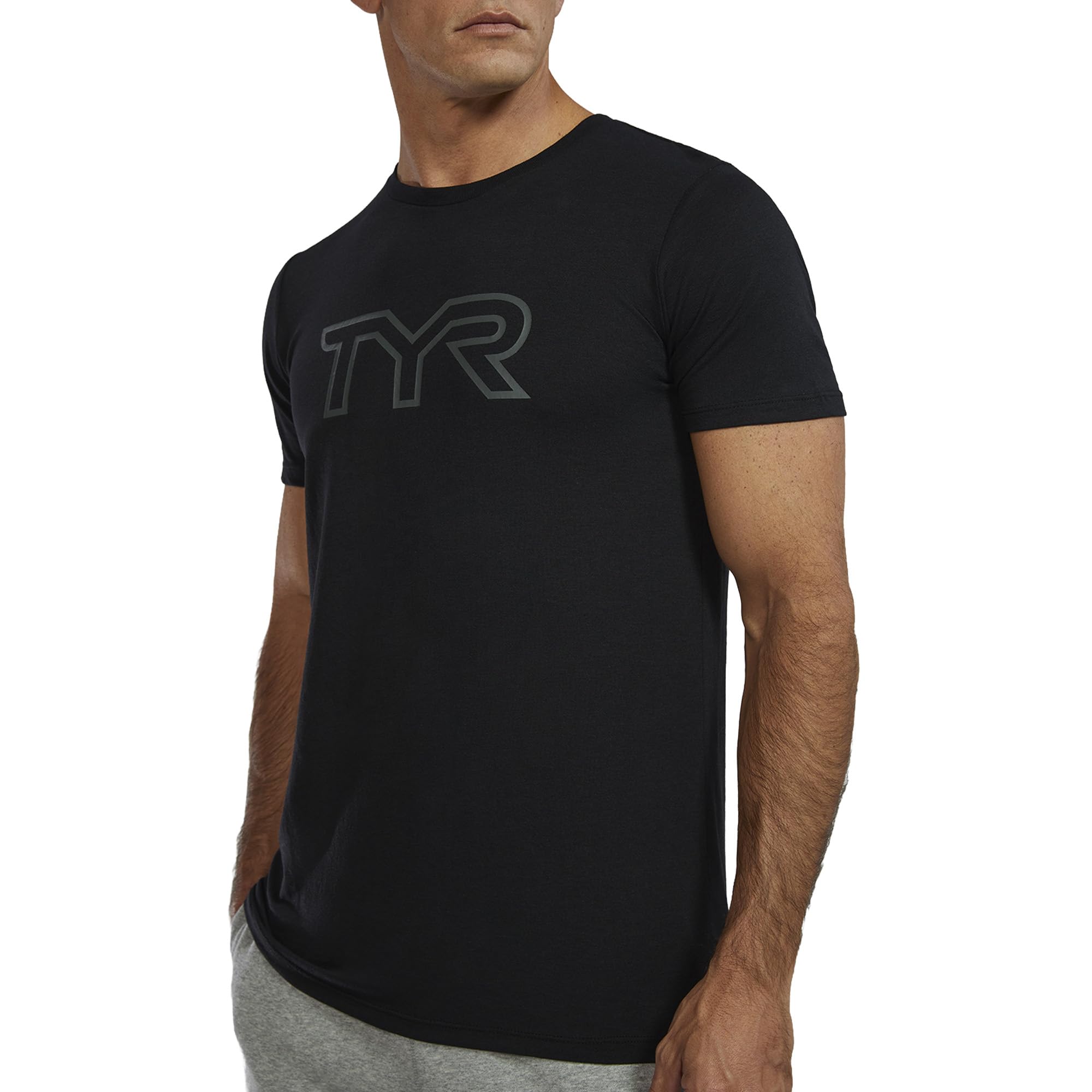 TYR Ultrasoft lekka koszulka z krótkim rękawem z dużym logo Tech