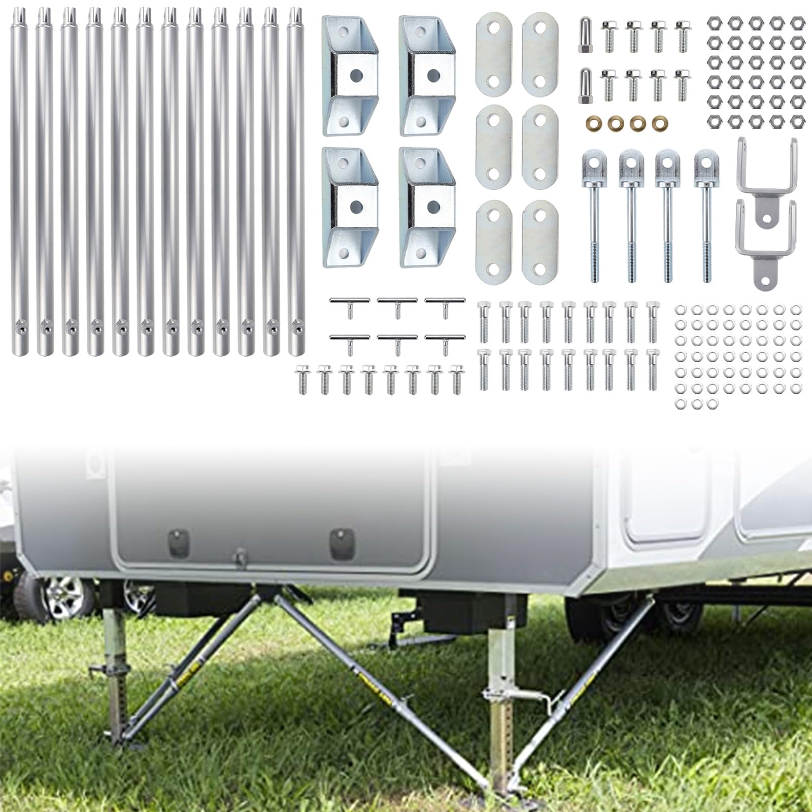 191023 JT's Strong Arm Jack Stabilizer Kit Fit for 5th Wheel RV Travel Trailer