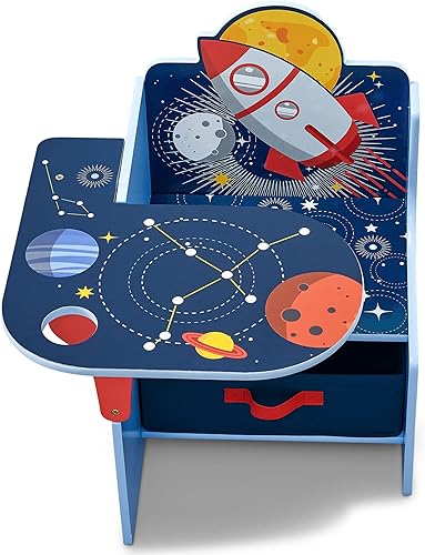 Miniatura 10 de Delta Children Space Adventures - Escritorio con silla y compartimento de almacenamiento, para artes y manualidades, merienda, educación en casa,