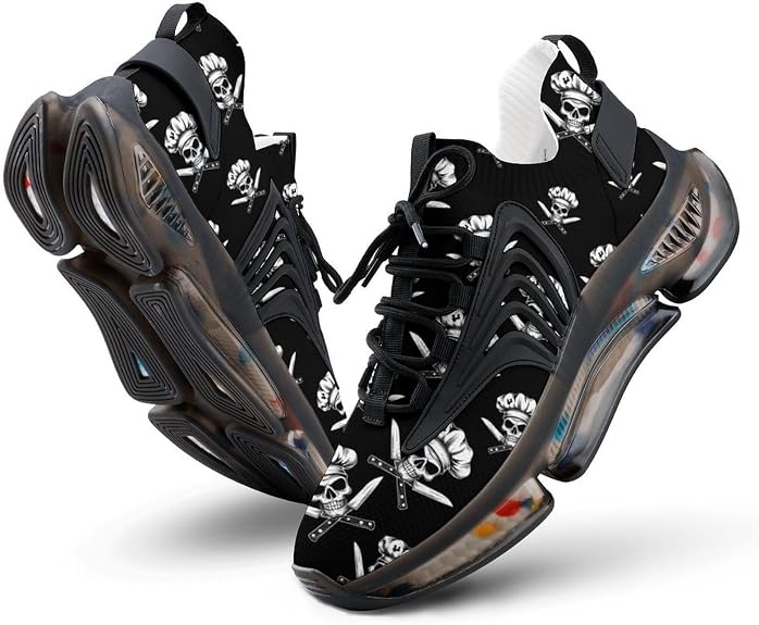 Crossed Chef Knives Skull Sneakers for Women Lightweight