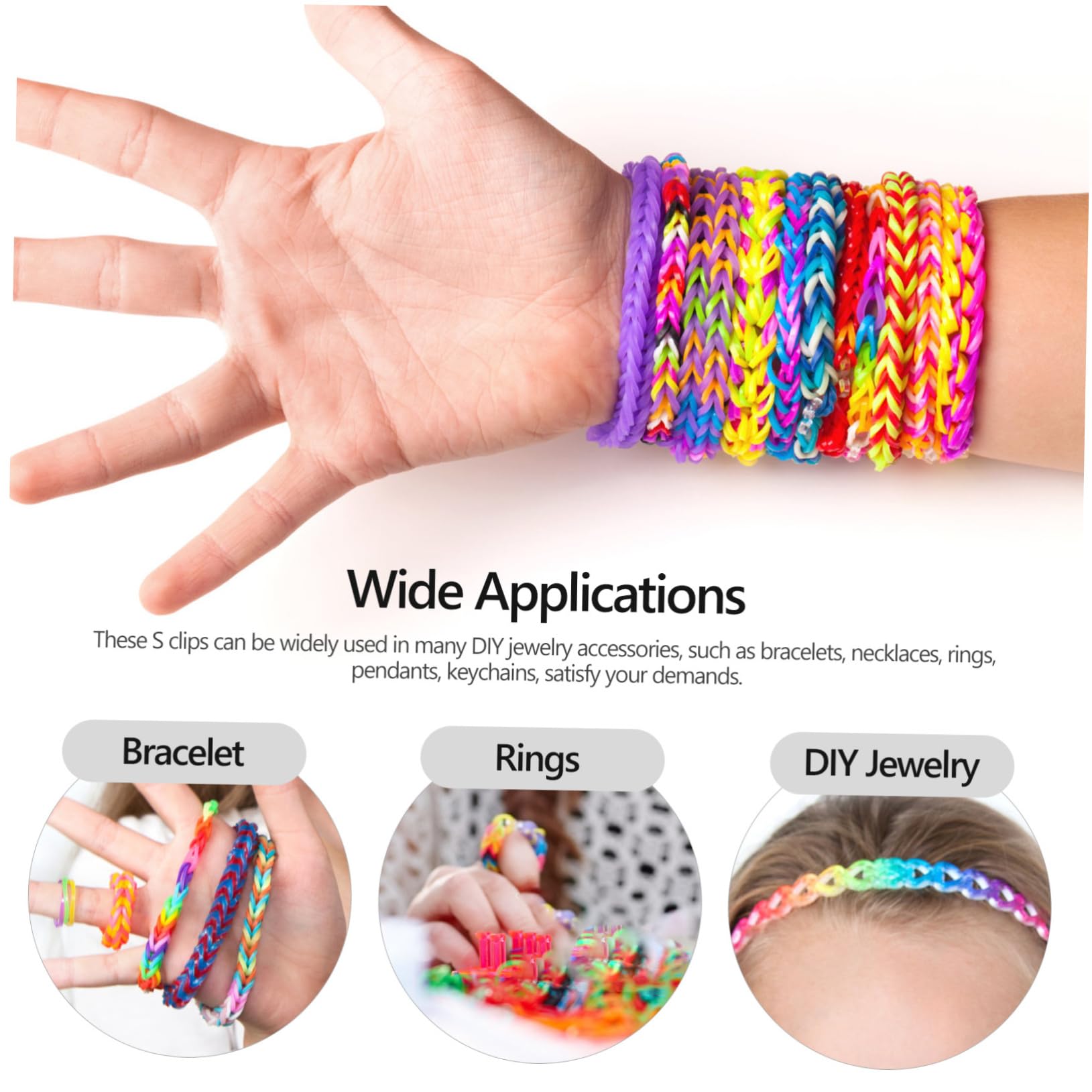 500 Stück Armbänder Clips Set - S-Clips Für Geflochtene Armbänder