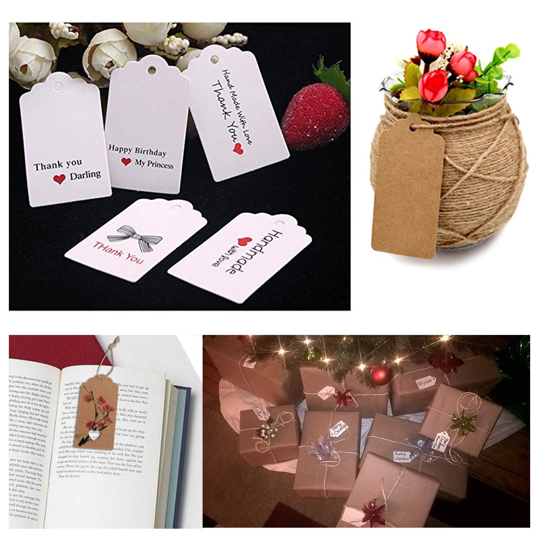Kit 500 Etiquetas Adhesivas Papel Kraft + Rotulador Para Tarros Y Regalos - 5x3cm