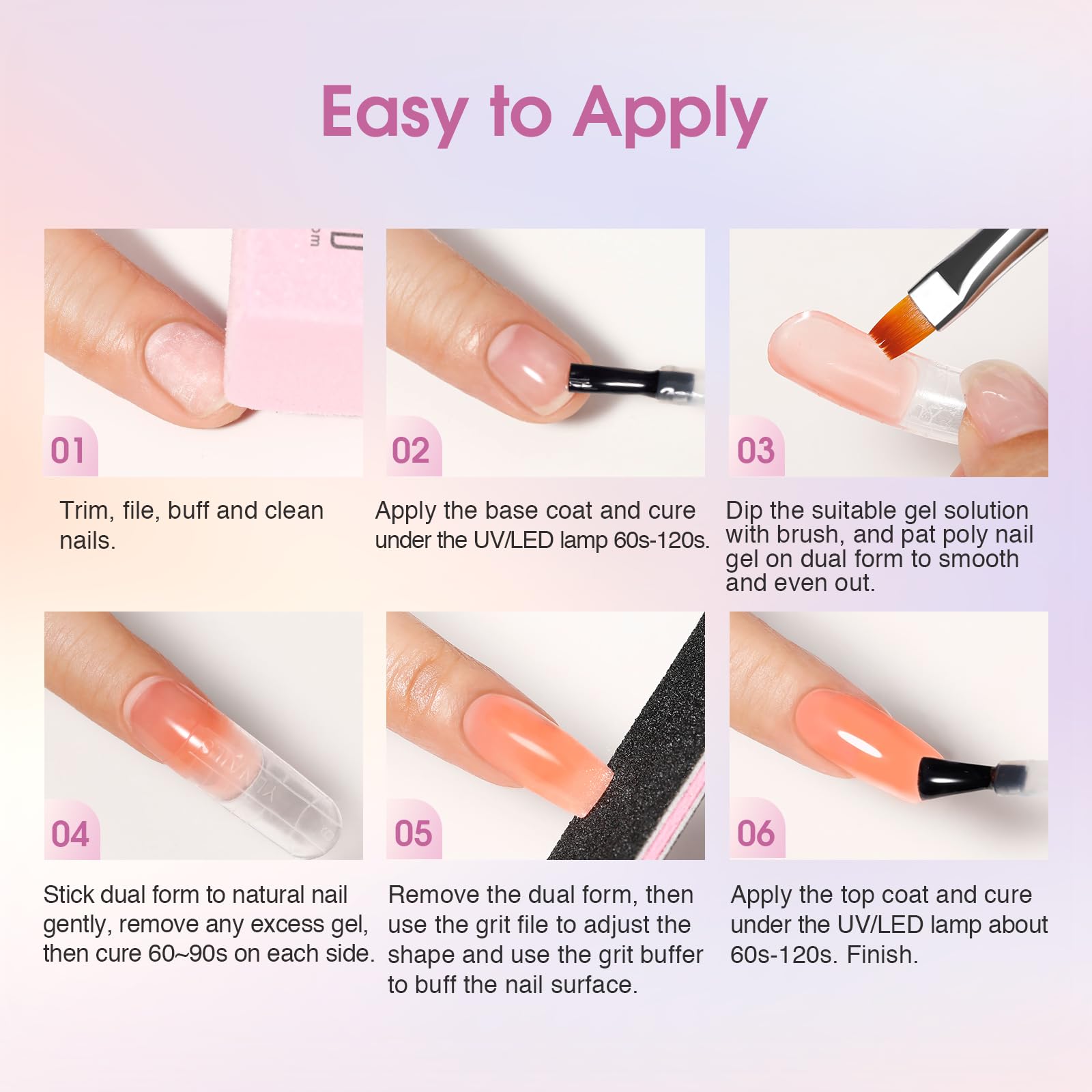 ROSALIND Acrygel Kit Complet, 16 Couleurs 10 ml Gel pour Extension d’Ongle Avec Lampe UV, Base & Top Coat et Outils de Manucure, Gel Construction Ongle UV Set de démarrage pour DIY Nail Art