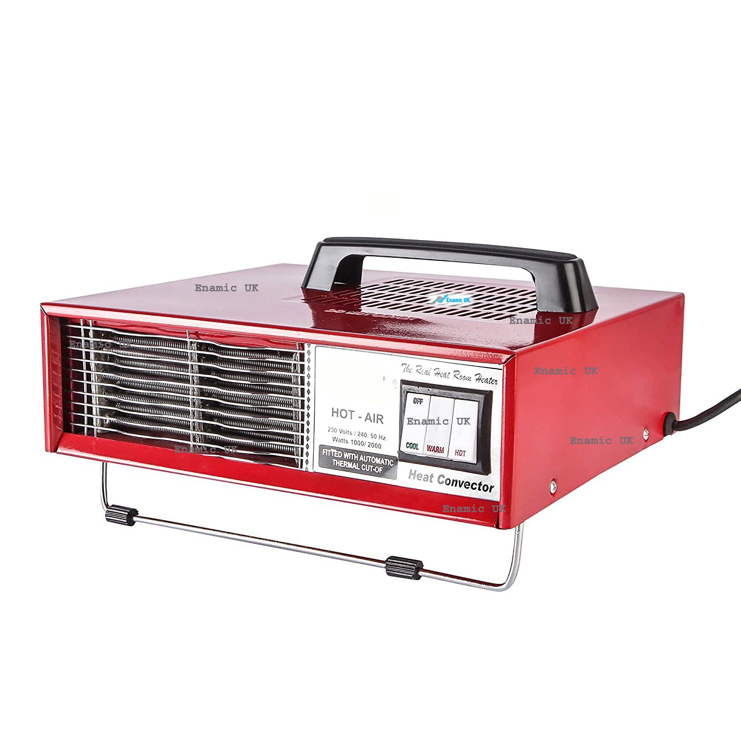 Enamic UK Model–B-11 Fan Heater Heat Blow Noiseless Room Heater || Best for Child Safety Office and Home Metal Body Heater || Make in India || CD#447