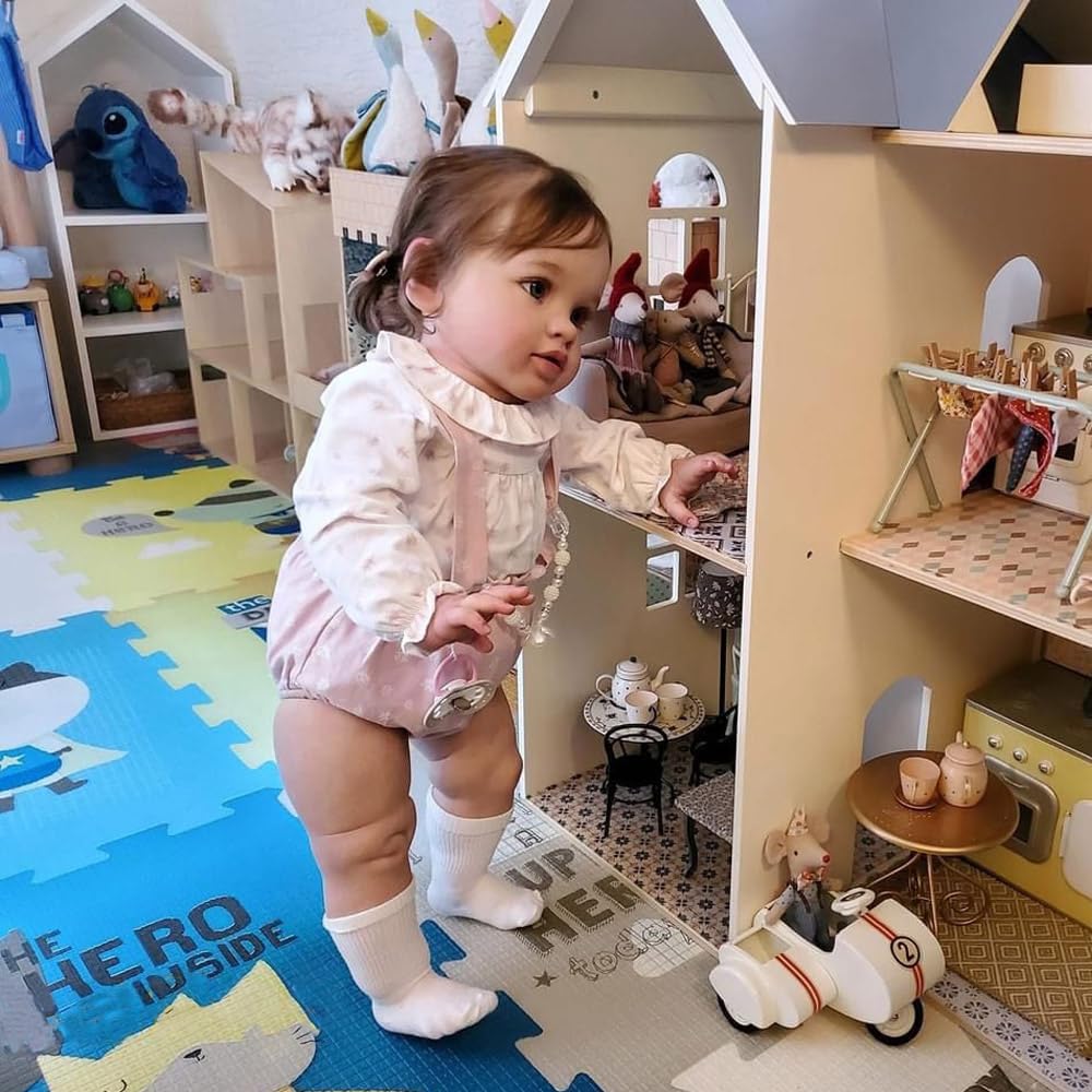 RXDOLL Duży rozmiar Reborn maluch dziewczynka Pippa 66 cm naturalnej wielkości Reborn Baby Dolls tkanina ciało realistyczne lalki niemowlęce, które wyglądają jak prawdziwe dzieci, maluch niemowlęta