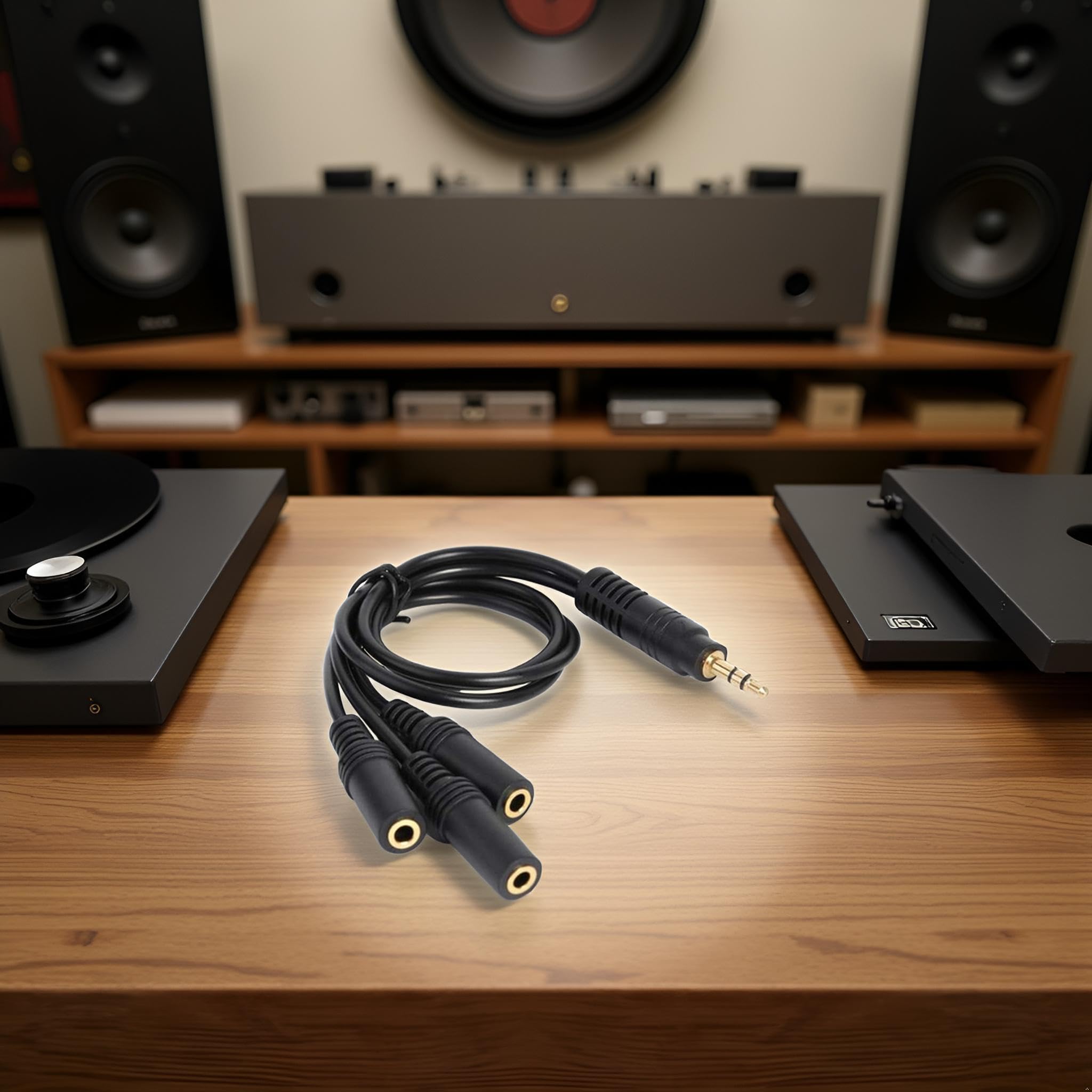 Kopfhörer-Splitterkabel, 3,5 mm, 3-Wege-Splitter-Adapter, AUX-Kabel für Lautsprecher, MP3-Player, beschichteter Adapter, 3-poliger Stecker auf 3-Wege, Ohrhörer-Zubehör