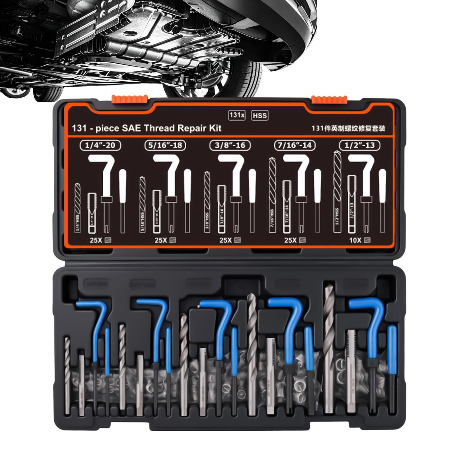 Kit Reparador de Roscas Portátil de Acero Inoxidable Resistente de Mano