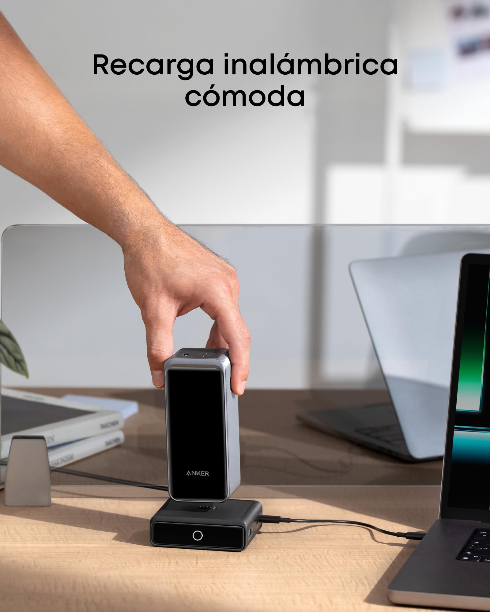 Anker Estación de Carga para Anker Prime Powerbank, 100 W máx. | con 4 puertos, compatible con MacBook, iPhone 14 / 13, Galaxy, AirPods (batería externa se vende por separado)