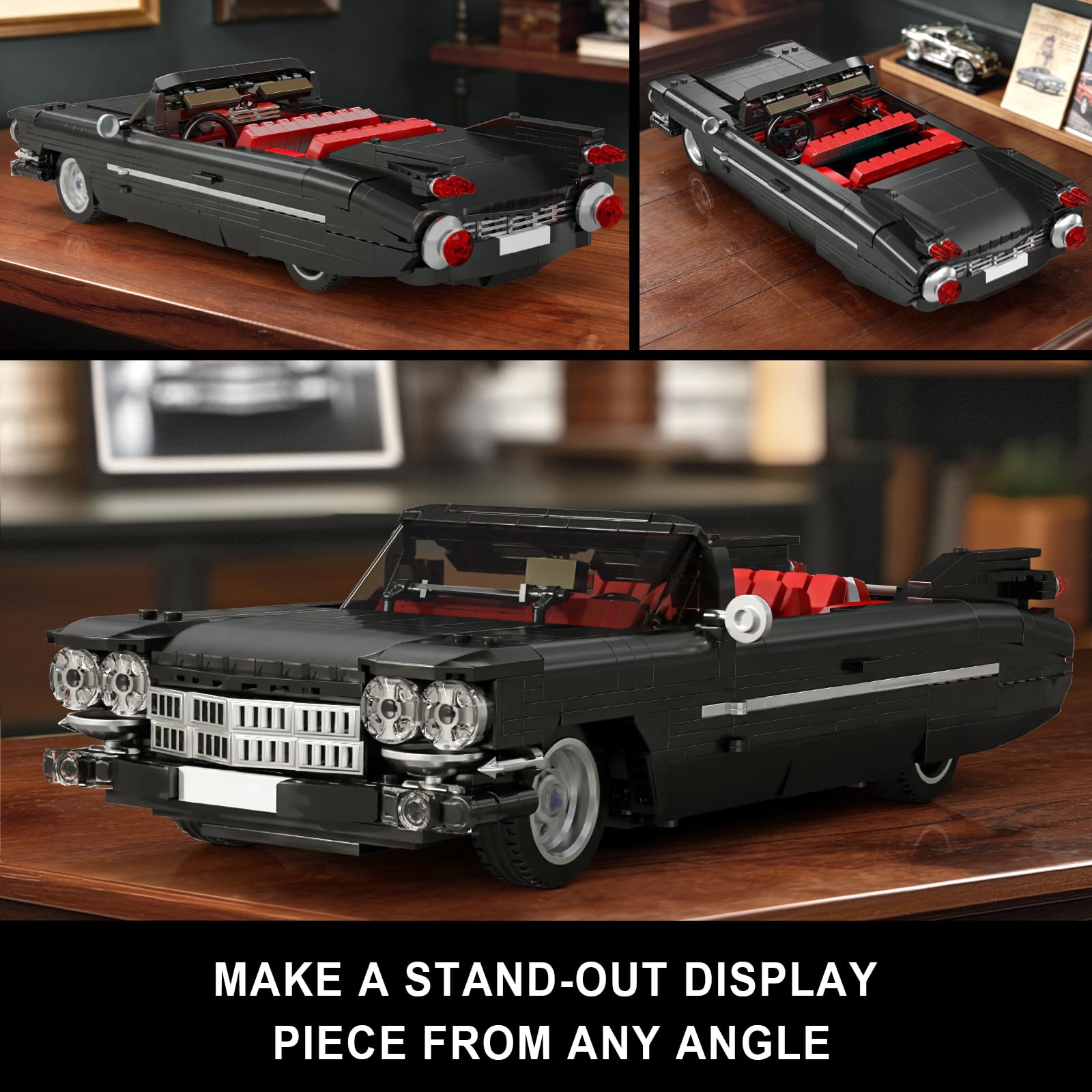 Mould King 10012 Tecnologia Auto Sportiva Blocchi da costruzione, 1245 pezzi Convertibile Classico Auto d'epoca Set di mattoncini creativi per adulti e ragazzi a partire da 8 anni (versione statica)