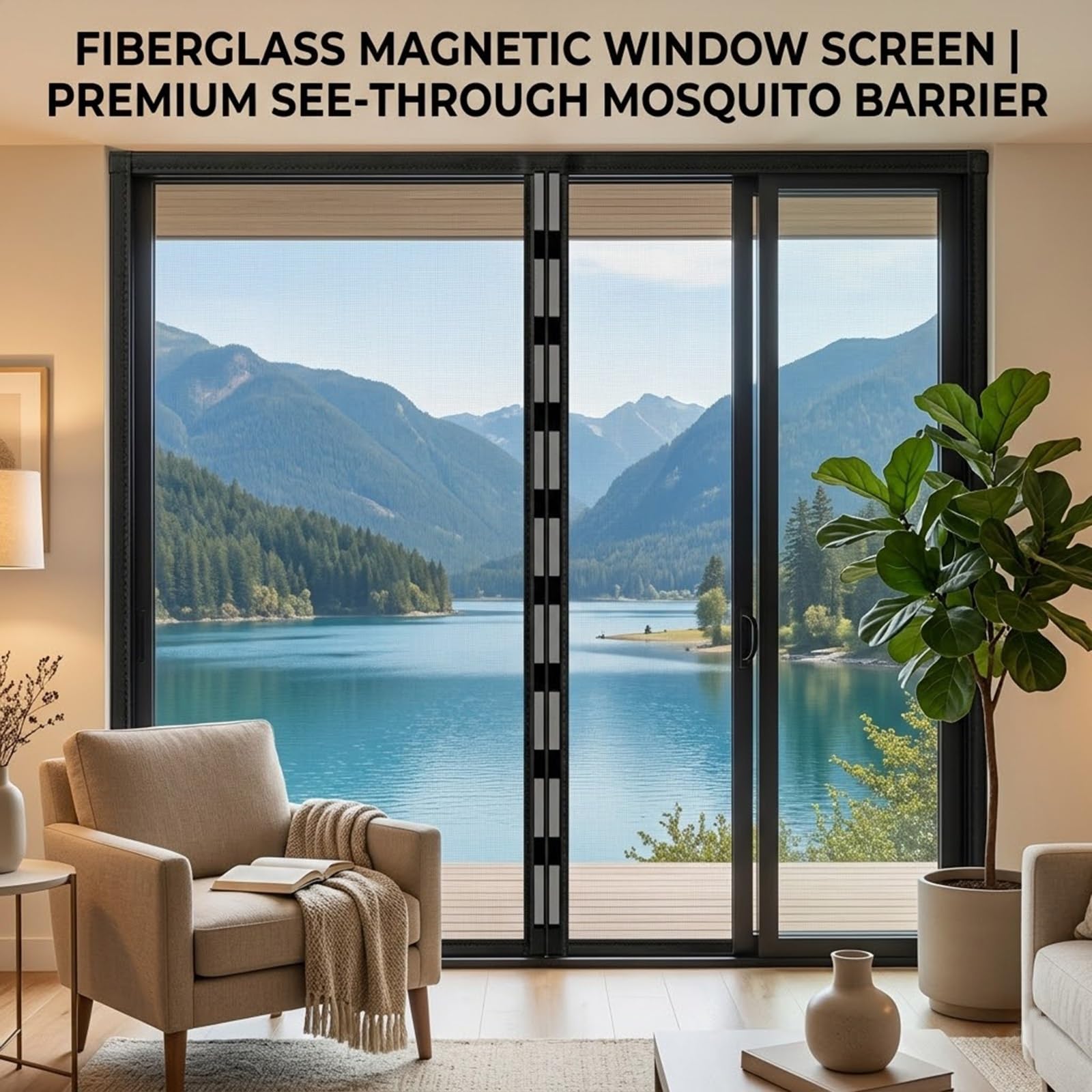 Moskitonetz Fenster Magnetisch DIY Insektenschutznetz Selbstklebend, Fliegennetz Kein Schrauben, Fliegengitter Für Innen Und Außen(Black,150x300cm)