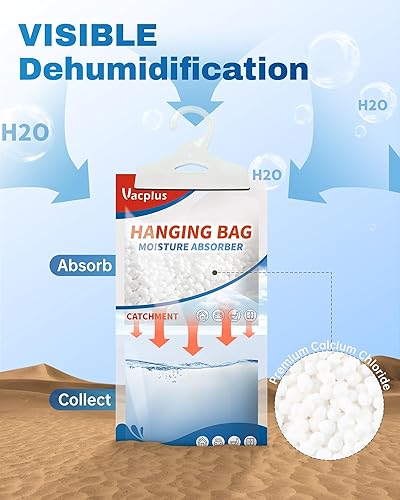 Miniatura 5 de Vacplus Paquetes absorbentes de humedad, sin fragancia, paquete de 20 paquetes de humedad, paquetes desecantes, bolsas deshumidificadoras de armario