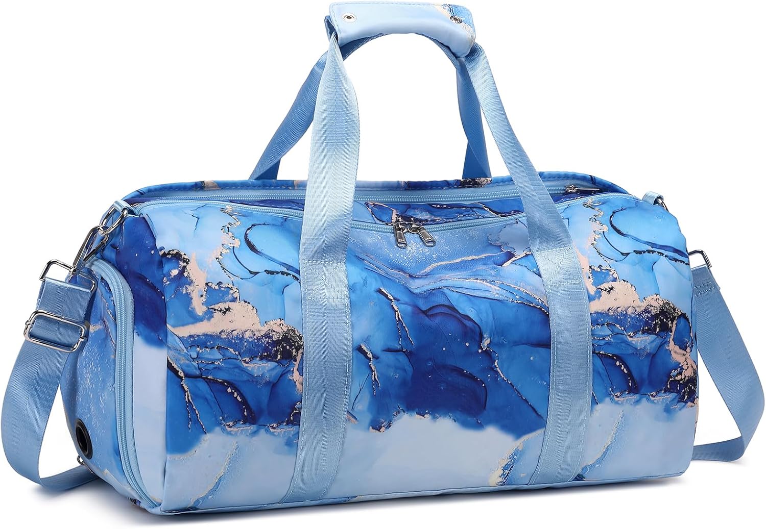 Dance Bag Gymnastics Bag Teens Overnight Duffle Bag with Shoe Compartment Travel Weekender Sleepover Carry On Bag (Gilded Blue) # Gilded Blue