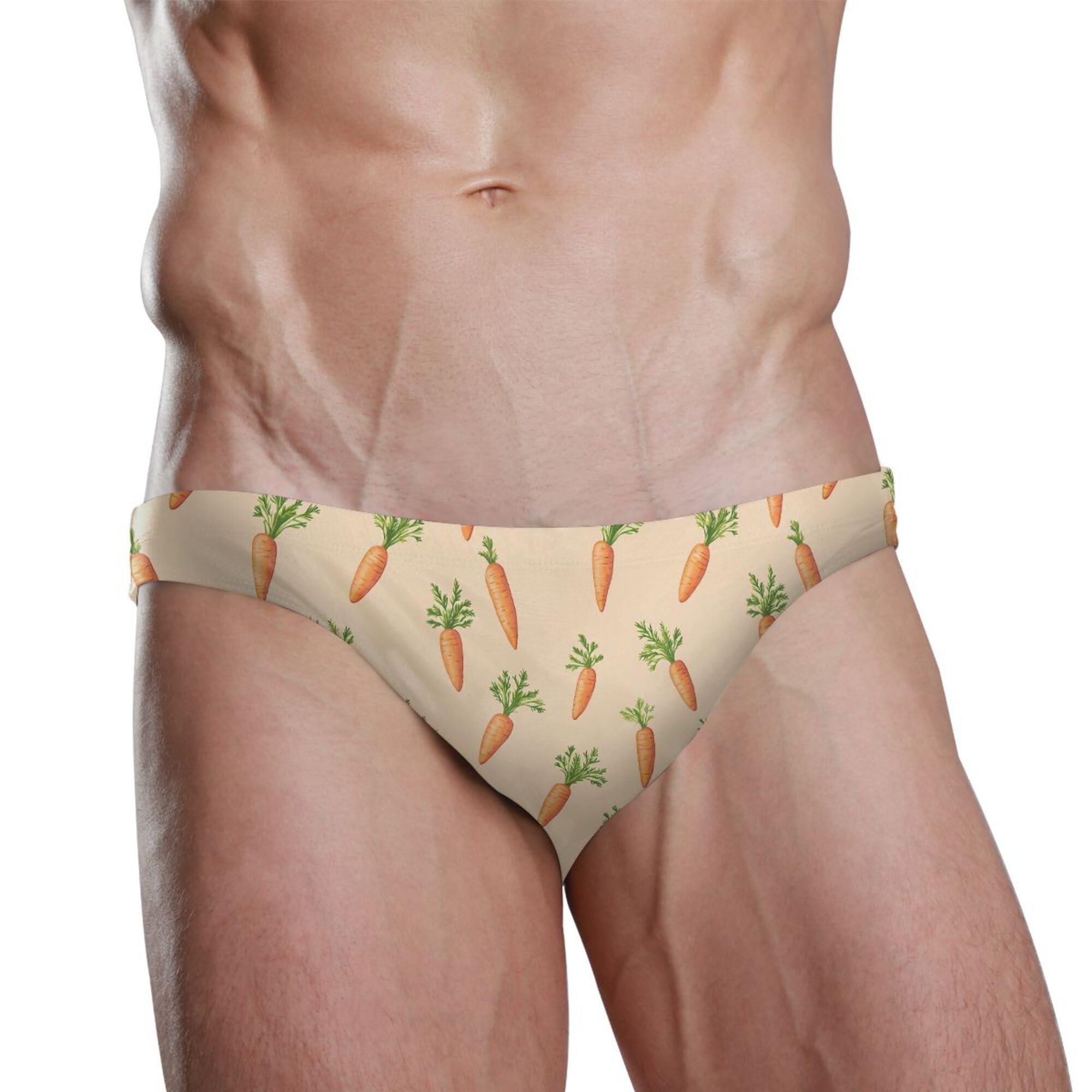 Carrot Vegetables Swim Briefs for Men Swimsuit Bikini Swimwear XXXL B0404795