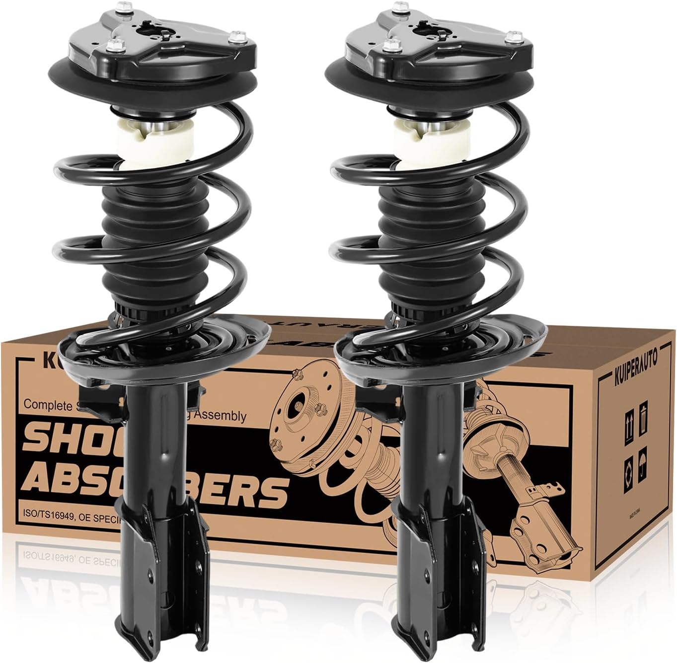 2PCS Front Pair of Complete Struts & Coil Springs Compatible for 2008-2014 Mercedes C300 W204 4Matic, Replace 1333760