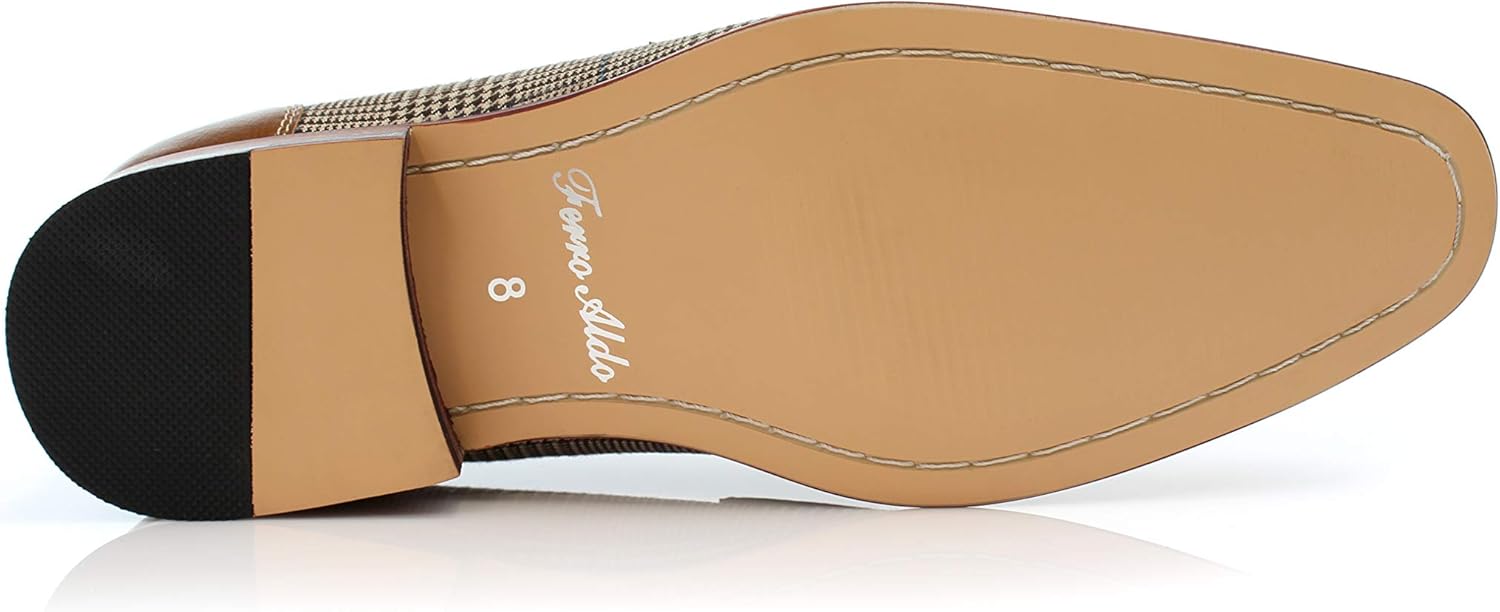 Ferro Aldo Men's Classic Penny Loafers & Slip-On Dress Shoes | Woven, Floral, and Plaid Styles |