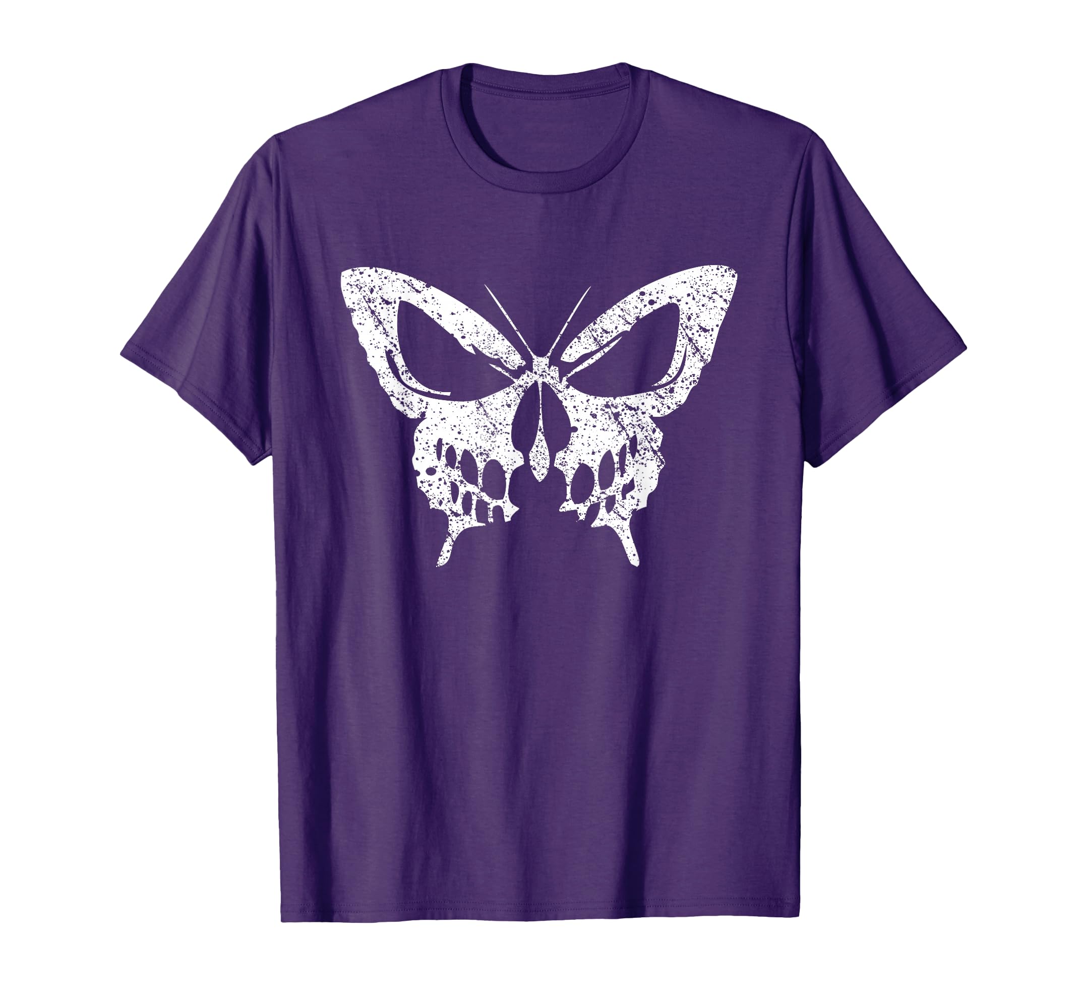 Pumpkin Face Halloween Graphic Vintage Butterfly skull T-Shirt