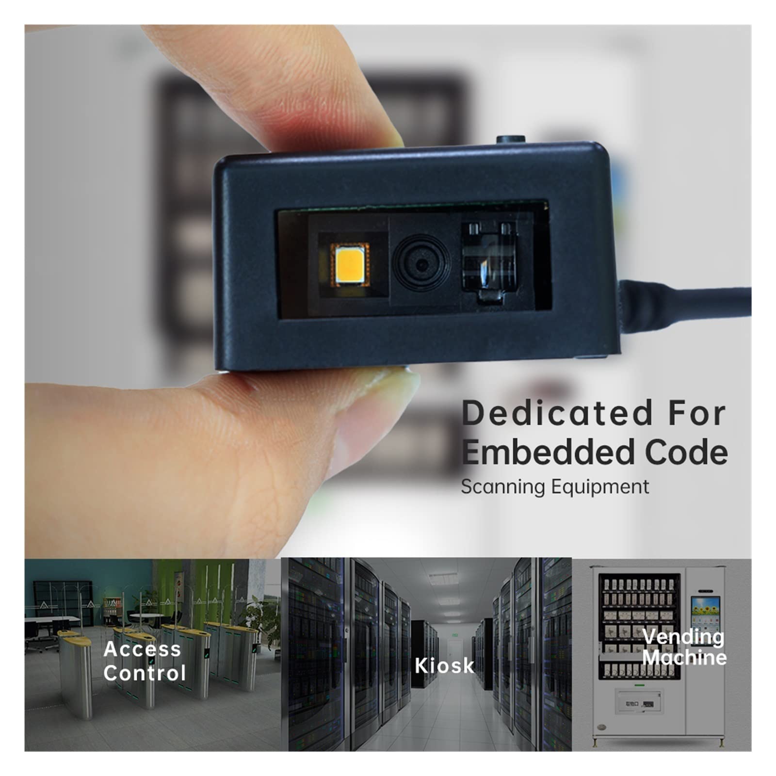 Skaner kodów kreskowych wbudowany moduł skanera kodów kreskowych 1D 2D USB RS232 interfejs do sterowania drzwiami automatu samoobsługowego terminal (kolor: USB 2D CMOS)