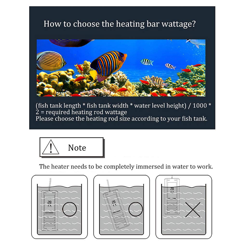 Réchauffeur d'aquarium Submersible de 50-1200 W, réchauffeur d'aquarium de Puissance élevée avec Le contrôleur Externe de Contact, Protection de surchauffe