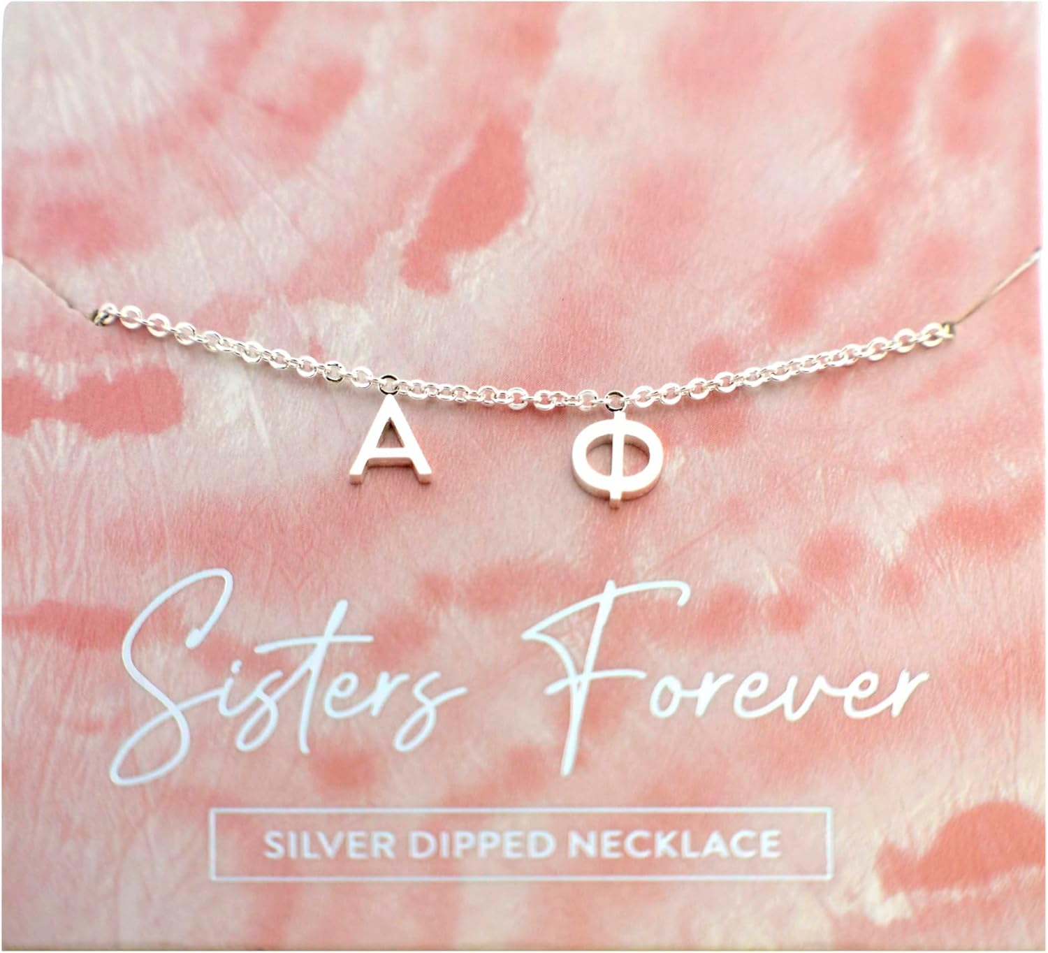 Alpha Phi Necklace — AP Greek Letters Necklace, Silver Plated Sorority Gifts Necklace, Long-Lasting Alpha Phi Gifts for Women - Image 2