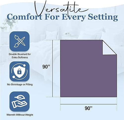Miniatura 4 de Microcobija de franela Shavel, Púrpura, Full Queen