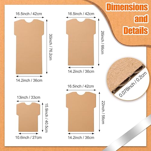 Miniatura 3 de 32 piezas de cartón para camisas de cartón, para manualidades, pintura de impresión de camisetas para niños y adultos, serigrafía, 4 tamaños