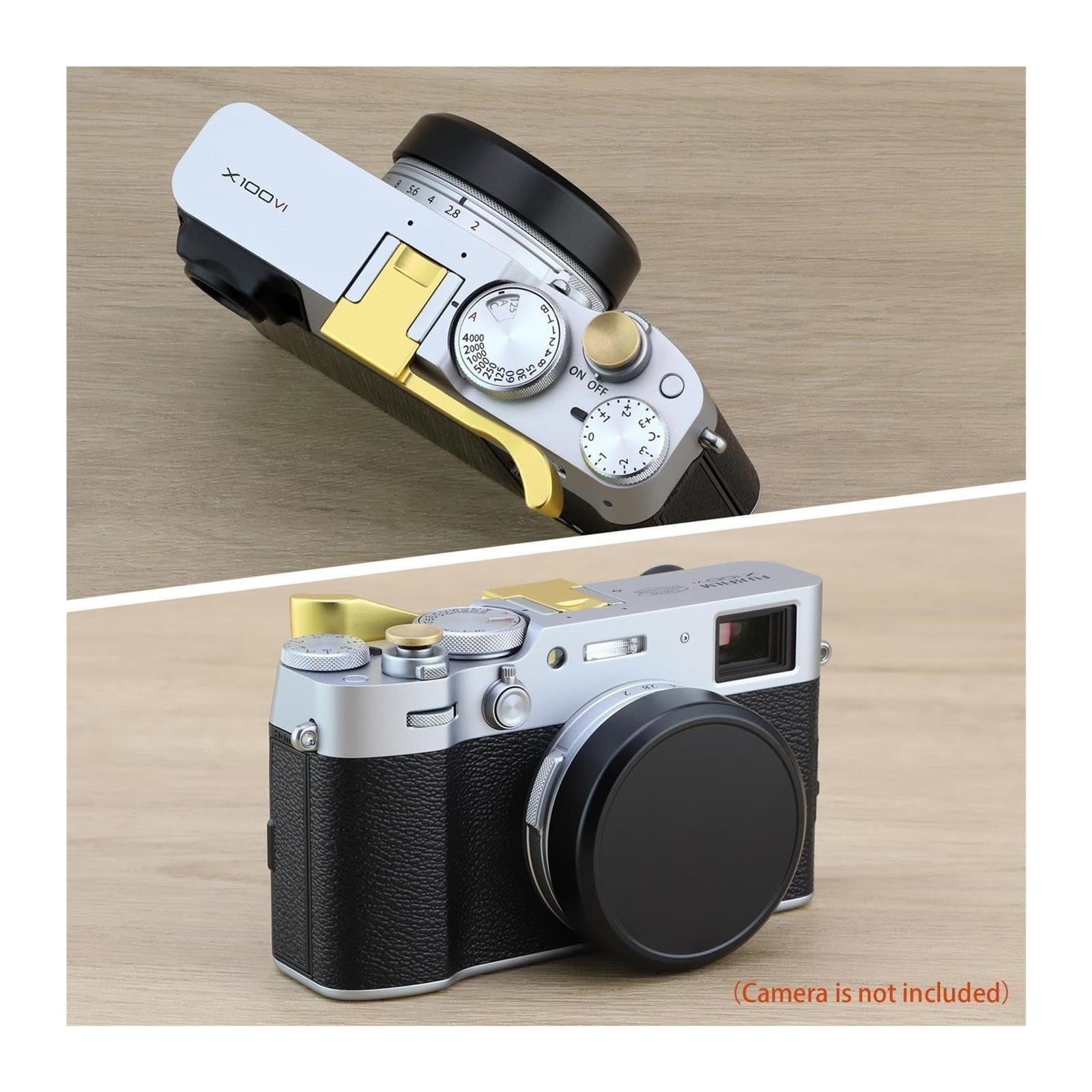 Cap-X54B Tapa de Lente de Metal Compatible con cámara Fujifilm X100VI X100V Parasol de Lente LH-X54B Plateado(Silver)