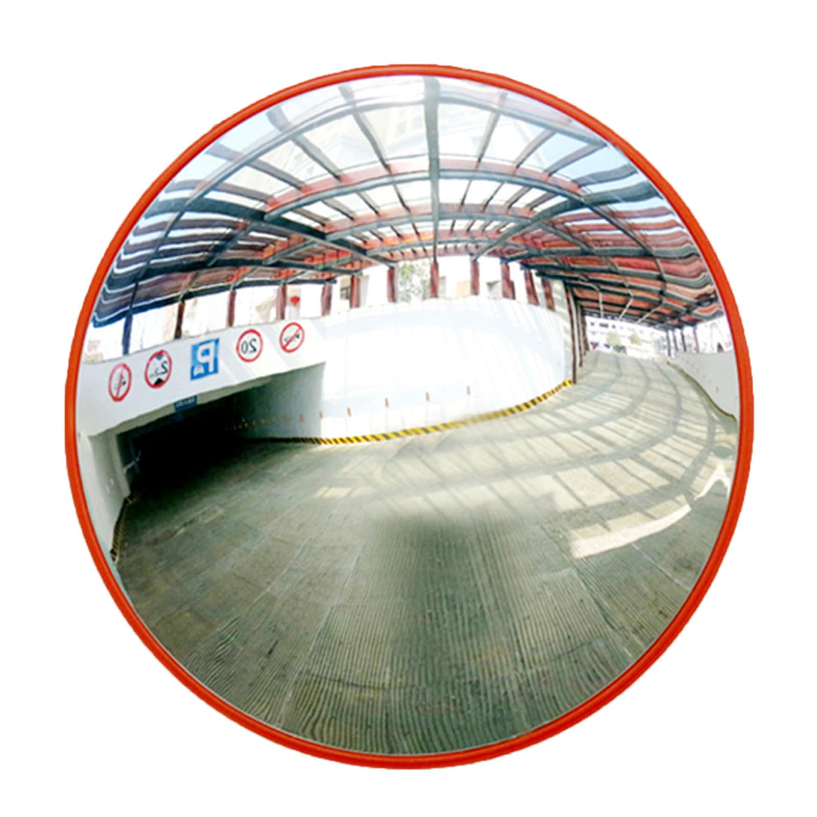 ZanGe Miroir de circulation convexe 60cm, Miroir de circulation professionnel avec réflecteurs - Miroir convexe pour la sécurité routière avec support de fixation murale réglable