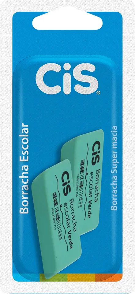 Borracha Escolar, CIS, 47.7402, Verde, pacote de 2